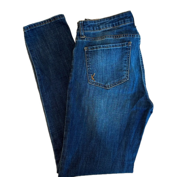 KUT from the Kloth Katy Boyfriend Jeans Dark Blue Mid Rise women’s Sz 2 - Picture 2 of 11